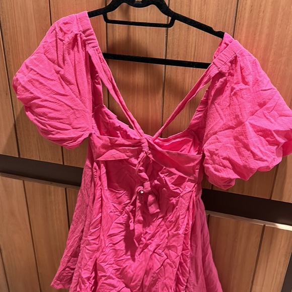 Hello Molly Pink Puff Sleeve Dress - Picture 4 of 7